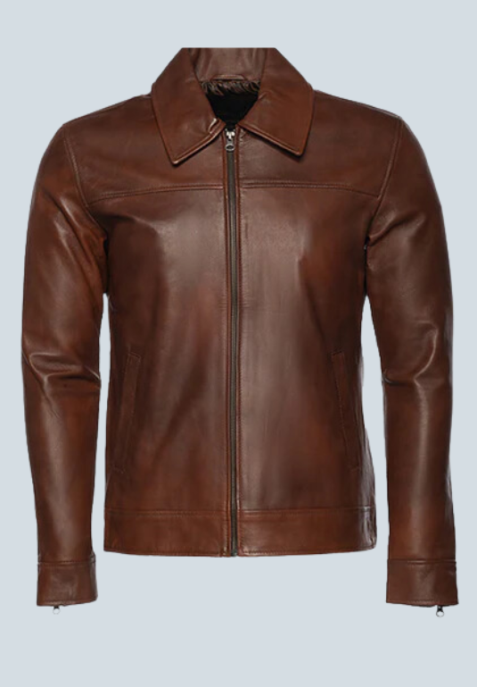 Durning Tone Brown Leather Jacket